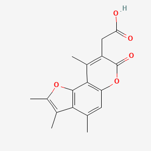 molecular formula C17H16O5 B7782157 (2,3,4,9-tetramethyl-7-oxo-7H-furo[2,3-f]chromen-8-yl)acetic acid 