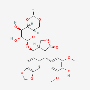 molecular formula C29H32O13 B7782196 (5R,8aR,9S)-9-(((2R,4aR,6S,7R,8R,8aS)-7,8-dihydroxy-2-methylhexahydropyrano[3,2-d][1,3]dioxin-6-yl)oxy)-5-(4-hydroxy-3,5-dimethoxyphenyl)-5,5a,8a,9-tetrahydrofuro[3',4':6,7]naphtho[2,3-d][1,3]dioxol-6(8H)-one 