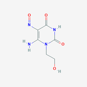 molecular formula C6H8N4O4 B7782212 6-amino-1-(2-hydroxyethyl)-5-nitrosopyrimidine-2,4(1H,3H)-dione 