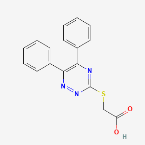 molecular formula C17H13N3O2S B7782236 2-[(5,6-diphenyl-1,2,4-triazin-3-yl)sulfanyl]acetic Acid CAS No. 95633-33-3