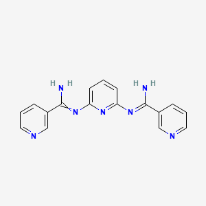 molecular formula C17H15N7 B7782289 N'-[6-[[amino(pyridin-3-yl)methylidene]amino]pyridin-2-yl]pyridine-3-carboximidamide 