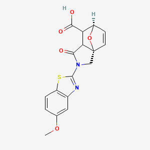 molecular formula C17H14N2O5S B7782336 (1S,7R)-3-(5-methoxy-1,3-benzothiazol-2-yl)-4-oxo-10-oxa-3-azatricyclo[5.2.1.01,5]dec-8-ene-6-carboxylic acid 