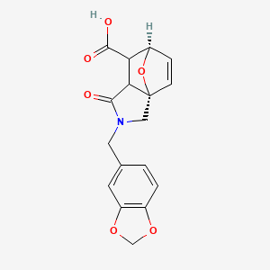 molecular formula C17H15NO6 B7782360 (3aS,6R)-2-(1,3-benzodioxol-5-ylmethyl)-1-oxo-1,2,3,6,7,7a-hexahydro-3a,6-epoxyisoindole-7-carboxylic acid 