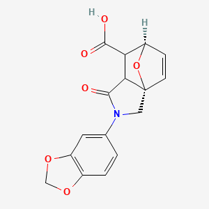 molecular formula C16H13NO6 B7782377 (3aS,6R)-2-(1,3-benzodioxol-5-yl)-1-oxo-1,2,3,6,7,7a-hexahydro-3a,6-epoxyisoindole-7-carboxylic acid 