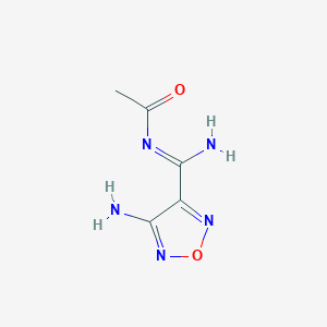 molecular formula C5H7N5O2 B7782436 N-[(Z)-amino(4-amino-1,2,5-oxadiazol-3-yl)methylidene]acetamide 