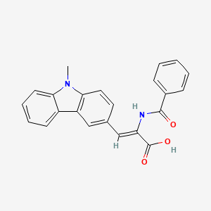 molecular formula C23H18N2O3 B7782515 (Z)-2-Benzoylamino-3-(9-methyl-9H-carbazol-3-yl)-acrylic acid 