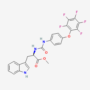 molecular formula C25H18F5N3O4 B7782529 methyl N-{[4-(pentafluorophenoxy)phenyl]carbamoyl}-D-tryptophanate 