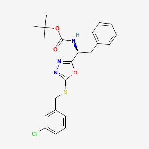 molecular formula C22H24ClN3O3S B7782532 tert-butyl [(1S)-1-{5-[(3-chlorobenzyl)sulfanyl]-1,3,4-oxadiazol-2-yl}-2-phenylethyl]carbamate 