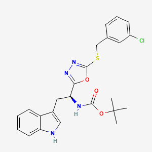 molecular formula C24H25ClN4O3S B7782555 tert-butyl [(1S)-1-{5-[(3-chlorobenzyl)sulfanyl]-1,3,4-oxadiazol-2-yl}-2-(1H-indol-3-yl)ethyl]carbamate 