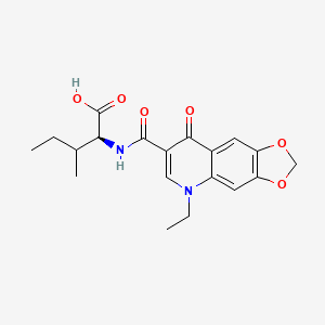 molecular formula C19H22N2O6 B7782575 (2S)-2-[(5-ethyl-8-oxo-[1,3]dioxolo[4,5-g]quinoline-7-carbonyl)amino]-3-methylpentanoic acid 