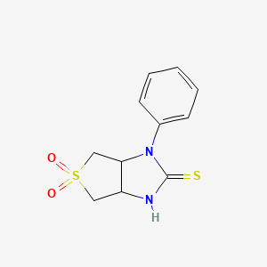 molecular formula C11H12N2O2S2 B7782590 1-phenyl-3a,4,6,6a-tetrahydro-1H-thieno[3,4-d]imidazole-2-thiol 5,5-dioxide 