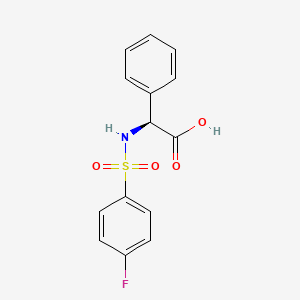 molecular formula C14H12FNO4S B7782593 (S)-2-(4-氟苯磺酰胺基)-2-苯基乙酸 