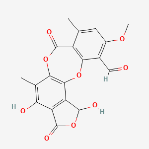 molecular formula C19H14O9 B7782693 岩松酸 CAS No. 56614-93-8