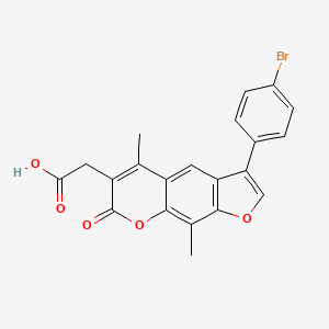 molecular formula C21H15BrO5 B7782721 2-[3-(4-Bromophenyl)-5,9-dimethyl-7-oxofuro[3,2-g]chromen-6-yl]acetic acid 