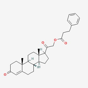molecular formula C30H38O4 B7782825 [2-[(8S,9S,10R,13S,14S)-10,13-dimethyl-3-oxo-1,2,6,7,8,9,11,12,14,15,16,17-dodecahydrocyclopenta[a]phenanthren-17-yl]-2-oxoethyl] 3-phenylpropanoate 