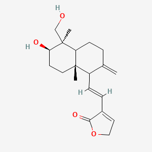 molecular formula C20H28O4 B7782839 3-[(E)-2-[[(5R,6R,8aR)-Decahydro-6alpha-hydroxy-5alpha-hydroxymethyl-5,8aalpha-dimethyl-2-methylenenaphthalen]-1-yl]ethenyl]furan-2(5H)-one 