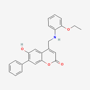 molecular formula C24H21NO4 B7782851 4-[(2-ethoxyanilino)methyl]-6-hydroxy-7-phenyl-2H-chromen-2-one 