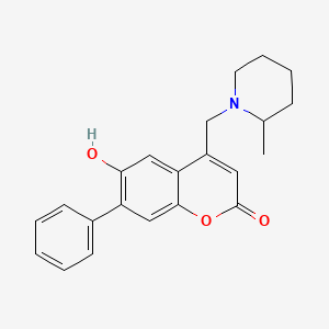 molecular formula C22H23NO3 B7782859 6-hydroxy-4-[(2-methylpiperidin-1-yl)methyl]-7-phenyl-2H-chromen-2-one 