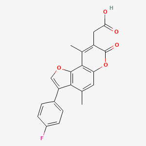 molecular formula C21H15FO5 B7782865 [3-(4-fluorophenyl)-4,9-dimethyl-7-oxo-7H-furo[2,3-f]chromen-8-yl]acetic acid 