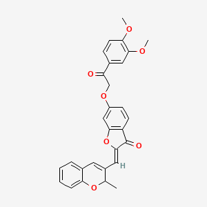 molecular formula C29H24O7 B7782869 (2Z)-6-[2-(3,4-dimethoxyphenyl)-2-oxoethoxy]-2-[(2-methyl-2H-chromen-3-yl)methylidene]-1-benzofuran-3(2H)-one 