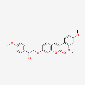 molecular formula C26H22O7 B7782921 3-(2,4-dimethoxyphenyl)-7-[2-(4-methoxyphenyl)-2-oxoethoxy]-2H-chromen-2-one 