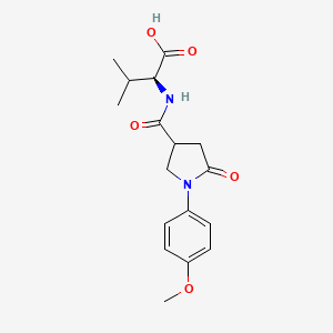 molecular formula C17H22N2O5 B7782934 (2S)-2-[[1-(4-methoxyphenyl)-5-oxopyrrolidine-3-carbonyl]amino]-3-methylbutanoic acid 