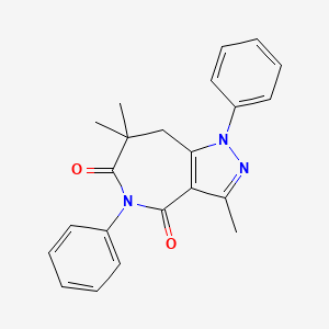 molecular formula C22H21N3O2 B7782980 3,7,7-trimethyl-1,5-diphenyl-7,8-dihydropyrazolo[4,3-c]azepine-4,6(1H,5H)-dione 