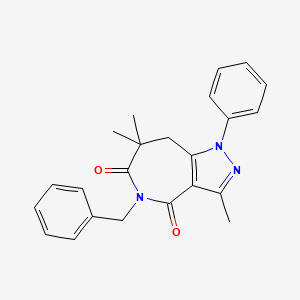 5-benzyl-3,7,7-trimethyl-1-phenyl-7,8-dihydropyrazolo[4,3-c]azepine-4,6(1H,5H)-dione
