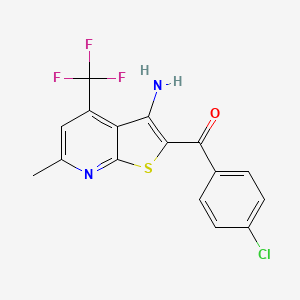 molecular formula C16H10ClF3N2OS B7783050 (3-Amino-6-methyl-4-(trifluoromethyl)thieno[2,3-b]pyridin-2-yl)(4-chlorophenyl)methanone 