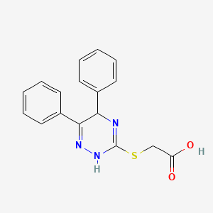 molecular formula C17H15N3O2S B7783076 [(5,6-Diphenyl-4,5-dihydro-1,2,4-triazin-3-yl)sulfanyl]acetic acid 