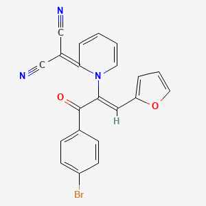 molecular formula C21H12BrN3O2 B7783153 2-{1-[(Z)-1-(4-Bromo-benzoyl)-2-furan-2-yl-vinyl]-1H-pyridin-2-ylidene}-malononitrile 