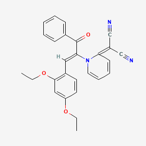 molecular formula C27H23N3O3 B7783184 [1-[(Z)-1-benzoyl-2-(2,4-diethoxyphenyl)vinyl]pyridin-2(1H)-ylidene]malononitrile 