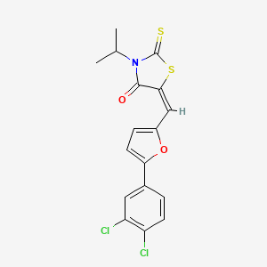 molecular formula C17H13Cl2NO2S2 B7783195 5-[[5-(3,4-Dichlorophenyl)-2-furanyl]methylene]-3-(1-methylethyl)-2-thioxo-4-thiazolidinone 