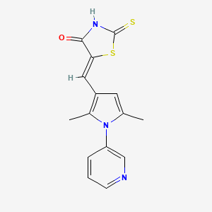 molecular formula C15H13N3OS2 B7783268 (5Z)-5-{[2,5-dimethyl-1-(pyridin-3-yl)-1H-pyrrol-3-yl]methylidene}-2-thioxo-1,3-thiazolidin-4-one 