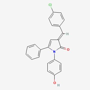 molecular formula C23H16ClNO2 B7783282 (3E)-3-(4-chlorobenzylidene)-1-(4-hydroxyphenyl)-5-phenyl-1,3-dihydro-2H-pyrrol-2-one 