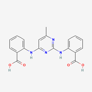 molecular formula C19H16N4O4 B7783302 2-{[(2E)-6-[(2-carboxyphenyl)amino]-4-methylpyrimidin-2(1H)-ylidene]amino}benzoic acid 