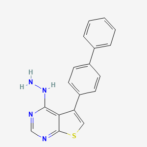 molecular formula C18H14N4S B7783308 5-(Biphenyl-4-yl)-4-hydrazinylthieno[2,3-d]pyrimidine 
