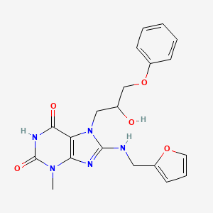 molecular formula C20H21N5O5 B7783327 8-[(2-furylmethyl)amino]-7-(2-hydroxy-3-phenoxypropyl)-3-methyl-3,7-dihydro-1H-purine-2,6-dione 