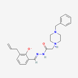molecular formula C23H28N4O2 B7783350 2-[(E)-{2-[(4-benzylpiperazin-1-ium-1-yl)acetyl]hydrazinylidene}methyl]-6-(prop-2-en-1-yl)phenolate 