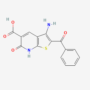 molecular formula C15H10N2O4S B7783359 3-amino-2-benzoyl-6-oxo-6H,7H-thieno[2,3-b]pyridine-5-carboxylic acid 