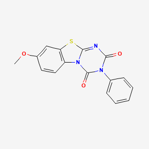 molecular formula C16H11N3O3S B7783367 7-Methoxy-3-phenyl-9-thia-1,3,4A-triaza-fluorene-2,4-dione 
