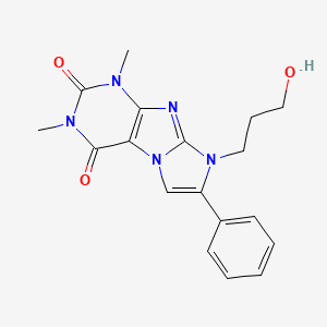 molecular formula C18H19N5O3 B7783384 6-(3-Hydroxypropyl)-2,4-dimethyl-7-phenylpurino[7,8-a]imidazole-1,3-dione 