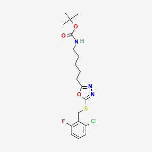 tert-butyl N-[5-[5-[(2-chloro-6-fluorophenyl)methylsulfanyl]-1,3,4-oxadiazol-2-yl]pentyl]carbamate