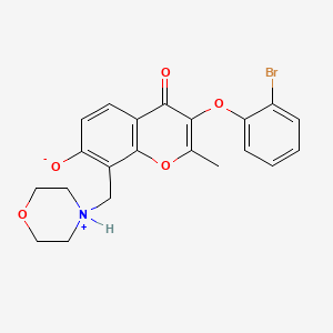 molecular formula C21H20BrNO5 B7783470 3-(2-bromophenoxy)-2-methyl-8-(morpholin-4-ium-4-ylmethyl)-4-oxo-4H-chromen-7-olate 