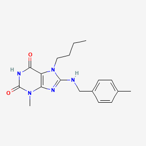 molecular formula C18H23N5O2 B7783566 7-Butyl-3-methyl-8-((4-methylbenzyl)amino)-3,7-dihydro-1H-purine-2,6-dione CAS No. 476480-89-4