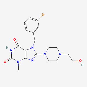 molecular formula C19H23BrN6O3 B7783593 7-(3-bromobenzyl)-8-(4-(2-hydroxyethyl)piperazin-1-yl)-3-methyl-1H-purine-2,6(3H,7H)-dione CAS No. 476481-01-3