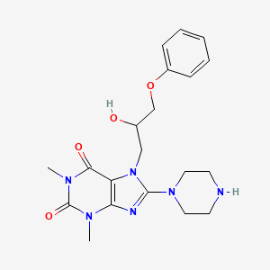 molecular formula C20H26N6O4 B7783611 7-(2-hydroxy-3-phenoxypropyl)-1,3-dimethyl-8-(piperazin-1-yl)-3,7-dihydro-1H-purine-2,6-dione 