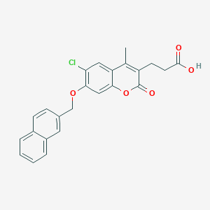 molecular formula C24H19ClO5 B7783628 3-[6-chloro-4-methyl-7-(2-naphthylmethoxy)-2-oxo-2H-chromen-3-yl]propanoic acid 