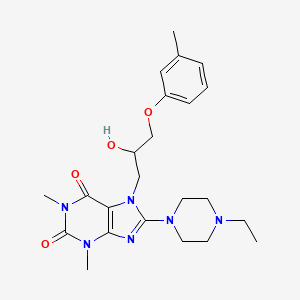 8-(4-ethylpiperazin-1-yl)-7-[2-hydroxy-3-(3-methylphenoxy)propyl]-1,3-dimethyl-3,7-dihydro-1H-purine-2,6-dione