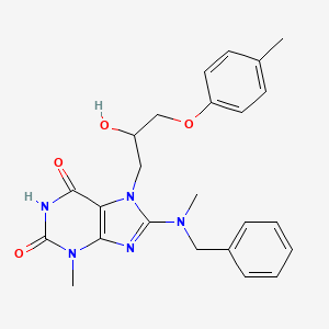 molecular formula C24H27N5O4 B7783668 8-[benzyl(methyl)amino]-6-hydroxy-7-[2-hydroxy-3-(4-methylphenoxy)propyl]-3-methyl-3,7-dihydro-2H-purin-2-one 